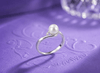 White Freshwater Pearl Ring in Sterling Silver by AME Jewellery. 