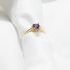 Natural Amethyst Halo Ring in 14K Yellow Gold | AME Jewellery