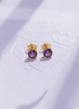Bông tai Vàng Đá quý tự nhiên Amethyst Earrings in 14K Yellow Gold by AME Jewellery