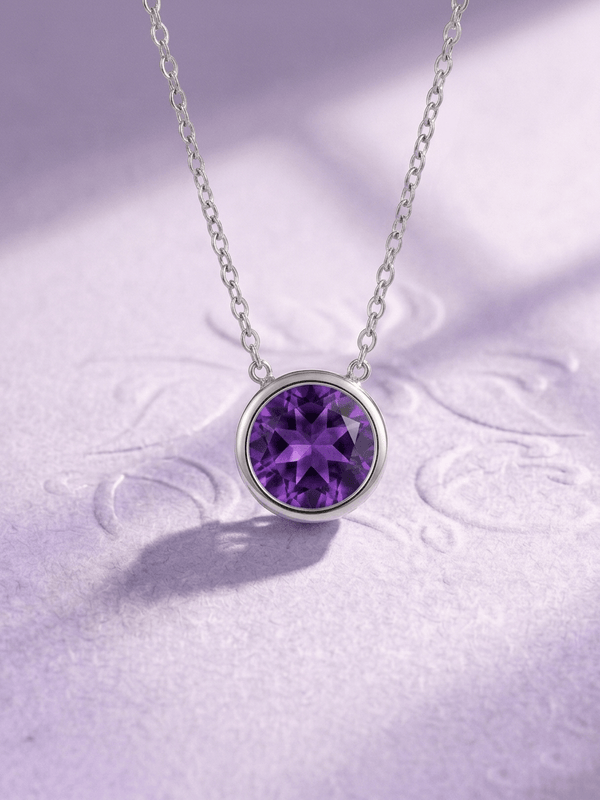 Dây chuyền đá quý tự nhiên Natural Amethyst Chain Necklace in Sterling Silver by AME Jewellery