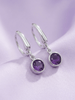 Natural Amethyst Hinged Earrings in Sterling Silver by AME Jewellery.
