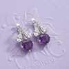 Bông tai chiếc lá Đá quý tự nhiên Amethyst - AME Jewellery