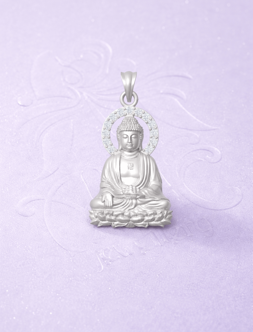 Mặt dây chuyền Bạc Phật Adida Amitabha Buddha pendant necklace in sterling silver by AME Jewellery