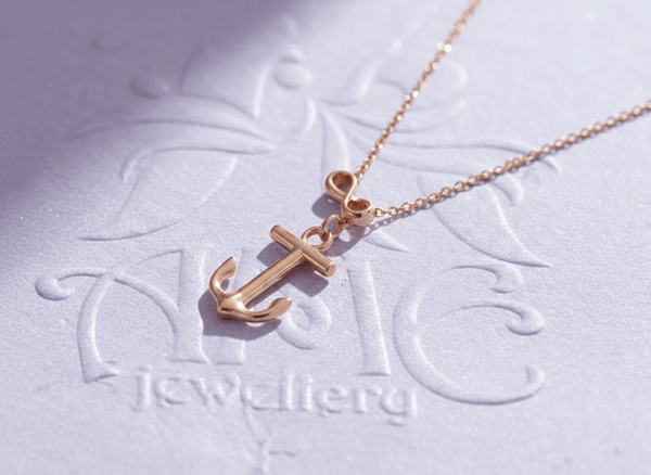 Anchor Pendant Chain Necklace in 18K Rose Gold | Mặt dây Mỏ Neo Vàng | AMEJewellery