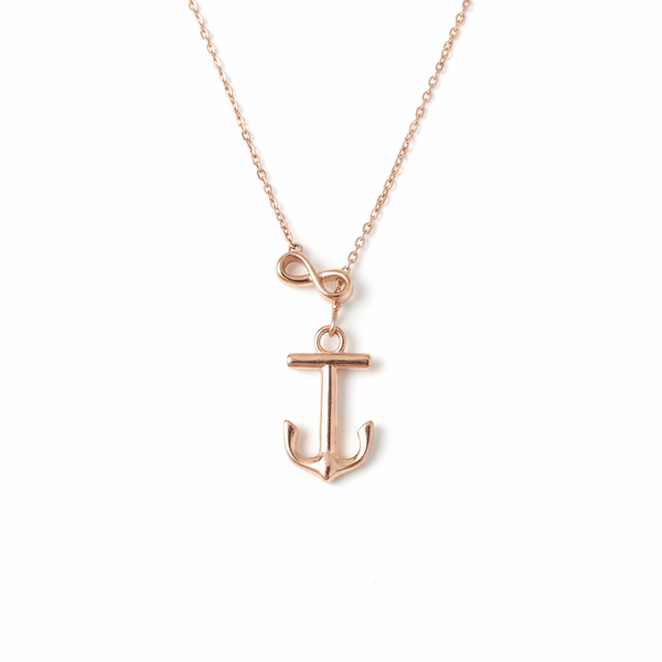 Anchor Pendant Chain Necklace in 18K Rose Gold | Mặt dây Mỏ Neo Vàng | AMEJewellery