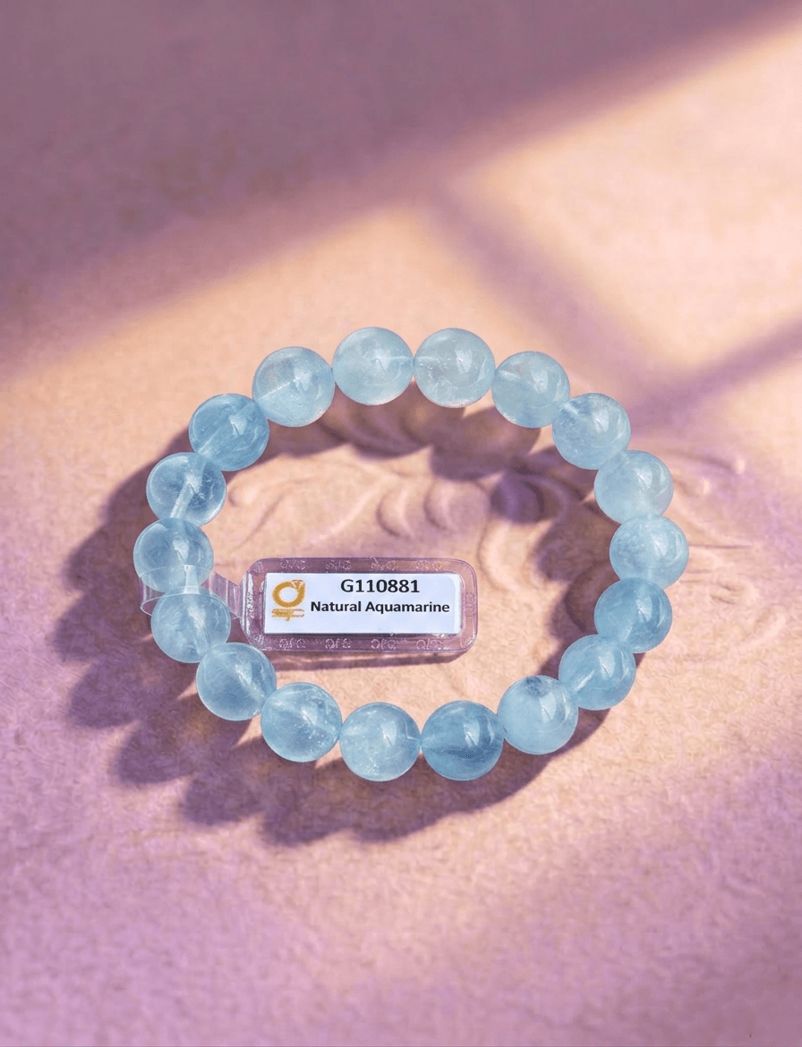 Chuỗi đeo tay đá quý tự nhiên Aquamarine - AME Jewellery