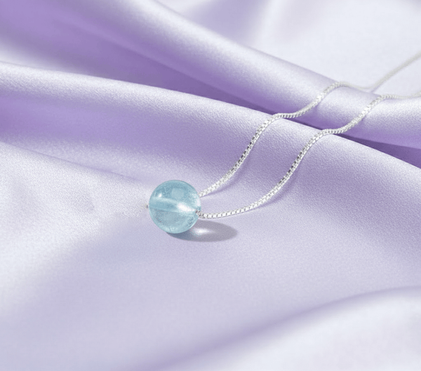 Dây chuyền Đá quý tự nhiên Aquamarine Bead Chain Necklace by AME Jewellery