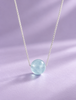 Natural Aquamarine Bead Chain Necklace with an adjustable-size Box Chain Necklace in Sterling Silver by AME Jewellery.