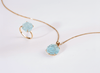 Trang sức Vàng 14K Đá quý tự nhiên Aquamarine Carved Rose Flower Jewelry Set in 14-karat Yellow Gold by AME Jewellery