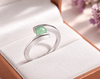 Nhẫn bạc cẩm thạch thiên nhiên bypass 5mm - AME Jewellery