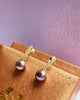 Bông tai Vàng Ngọc trai nuôi nước ngọt Aubergine Freshwater Cultured Pearl Gold Earrings by AME Jewellery