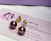 Bông tai Vàng Ngọc trai nuôi nước ngọt Aubergine Freshwater Cultured Pearl Gold Earrings by AME Jewellery