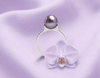 Aubergine Freshwater Cultured Pearl Ring in 10K White Gold by AME Jewellery.
