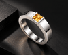 Bague homme en argent sterling avec citrine carrée - AME Jewellery