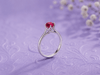 Bague en or blanc 14K et rubis naturel - AME Jewellery