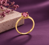 Bague en or jaune 14K et tourmaline rose naturelle - AME Jewellery