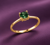 Bague en or jaune 14K et tourmaline verte naturelle - AME Jewellery