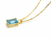 Mặt dây Vàng Đá quý tự nhiên Baguette Blue Topaz Pendant 14K Yellow Gold by AME Jewellery