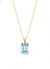Mặt dây Vàng Đá quý tự nhiên Baguette Blue Topaz Pendant 14K Yellow Gold by AME Jewellery