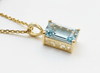 Mặt dây Vàng Đá quý tự nhiên Baguette Blue Topaz Pendant 14K Yellow Gold by AME Jewellery