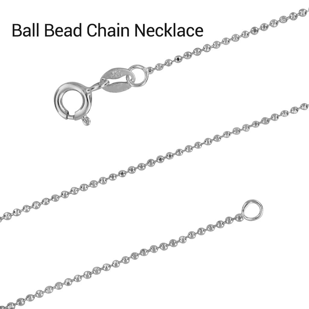 Dây chuyền bi nữ Bạc cao cấp Ball Bead Chain Necklace in Sterling Silver by AME Jewellery