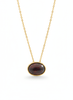 Mặt dây chuyền Vàng Đá quý tự nhiên Black Opal Bezel Pendant Necklace in 14K Yellow Gold by AME Jewellery