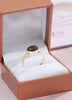 Nhẫn Vàng Đá quý tự nhiên Black Opal Bezel Ring in 14K Yellow Gold | AME Jewellery