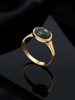 Natural Black Opal Bezel Ring in 14K Yellow Gold - AME Jewellery