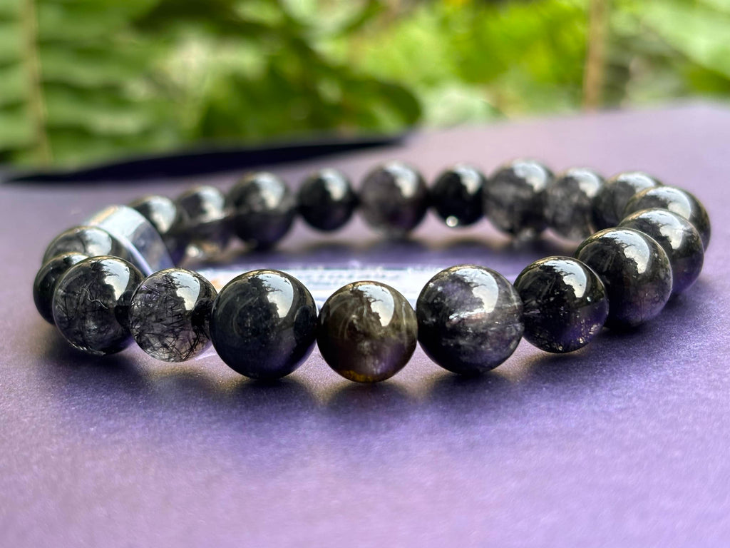 Chuỗi đeo tay Thạch Anh Tóc Đen thiên nhiên | Black Rutile Quartz Beads Bracelet | AME Jewellery