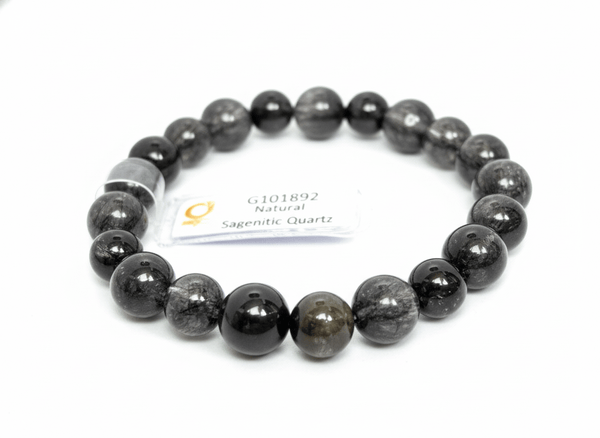 Chuỗi đeo tay Thạch Anh Tóc Đen thiên nhiên | Black Rutile Quartz Beads Bracelet | AME Jewellery