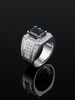 Make a bold and refined statement with this men's ring in sterling silver by AME Jewellery, featuring a natural rectangle-cut blue sapphire.