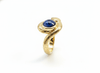 Nhẫn Rắn Vàng Đá quý tự nhiên Blue Sapphire Snake Ring in 14K Yellow Gold by AME Jewellery