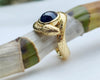 Nhẫn Rắn Vàng Đá quý tự nhiên Blue Sapphire Snake Ring in 14K Yellow Gold by AME Jewellery