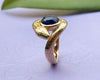 Nhẫn Rắn Vàng Đá quý tự nhiên Blue Sapphire Snake Ring in 14K Yellow Gold by AME Jewellery