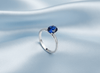 Nhẫn Vàng trắng Đá quý tự nhiên Oval Blue Sapphire Ring in White Gold by AME Jewellery