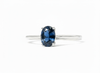 Nhẫn Vàng trắng Đá quý tự nhiên Oval Blue Sapphire Ring in White Gold by AME Jewellery