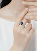 Nhẫn Vàng trắng Đá quý tự nhiên Oval Blue Sapphire Ring in White Gold by AME Jewellery