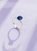 Nhẫn Vàng trắng Đá quý tự nhiên Oval Blue Sapphire Ring in White Gold by AME Jewellery
