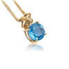 Mặt dây chuyền Vàng Đá quý tự nhiên Blue Topaz Bowtie Gold Pendant Necklace in 14K yellow Gold by AME Jewellery