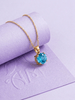 Natural Blue Topaz Pendant Necklace in 14K Yellow Gold by AME Jewellery