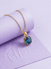 Natural London Blue Topaz Pendant Necklace in 14K Yellow Gold by AME Jewellery. 