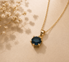 Pendentif en or jaune 14K et topaze bleue de Londres - AME Jewellery