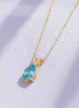 Mặt dây chuyền Vàng Đá quý thiên nhiên Pear Blue Topaz Pendant Necklace in 14K Yellow Gold by AME Jewellery