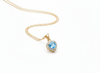 Mặt dây chuyền Vàng Đá quý tự nhiên Blue Topaz Halo Heart Pendant in 14K Yellow Gold by AME Jewellery