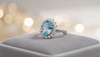 Nhẫn nữ Vàng trắng Đá quý tự nhiên Oval Blue Topaz Ring in 14K White Gold by AME Jewellery