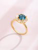 Nhẫn nữ Vàng Đá quý tự nhiên London Blue Topaz Octagon Halo Ring in 14K Yellow Gold by AME Jewellery