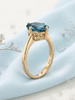 Nhẫn vàng Đá quý tự nhiên Natural Oval London Blue Topaz Ring in 14K Yellow Gold by AME Jewellery