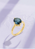 Nhẫn vàng Đá quý tự nhiên Natural Oval London Blue Topaz Ring in 14K Yellow Gold by AME Jewellery