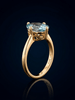 Nhẫn vàng Đá quý tự nhiên Natural Oval London Blue Topaz Ring in 14K Yellow Gold by AME Jewellery