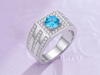 Natural Blue Topaz Men's Ring in Sterling Silver by AME Jewellery.